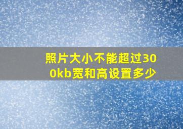 照片大小不能超过300kb宽和高设置多少