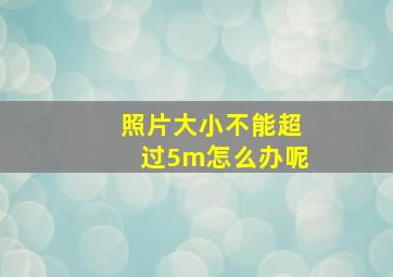 照片大小不能超过5m怎么办呢