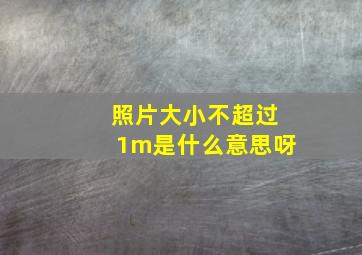 照片大小不超过1m是什么意思呀