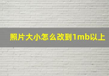 照片大小怎么改到1mb以上