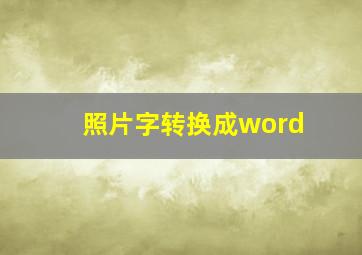 照片字转换成word