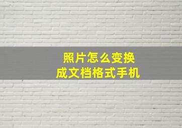 照片怎么变换成文档格式手机