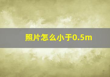 照片怎么小于0.5m