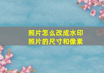 照片怎么改成水印照片的尺寸和像素