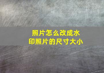 照片怎么改成水印照片的尺寸大小