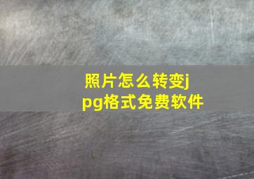 照片怎么转变jpg格式免费软件