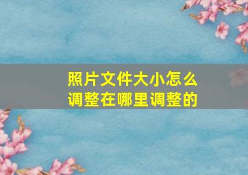 照片文件大小怎么调整在哪里调整的