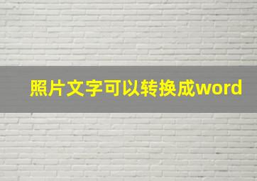 照片文字可以转换成word