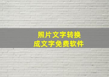 照片文字转换成文字免费软件