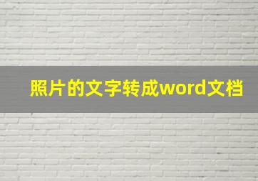 照片的文字转成word文档