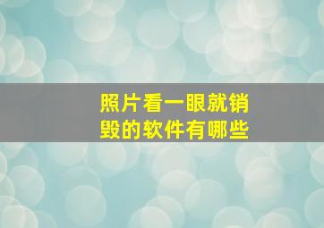 照片看一眼就销毁的软件有哪些