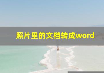 照片里的文档转成word