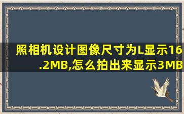 照相机设计图像尺寸为L显示16.2MB,怎么拍出来显示3MB