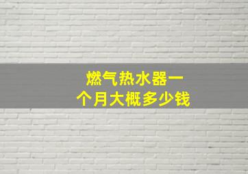 燃气热水器一个月大概多少钱