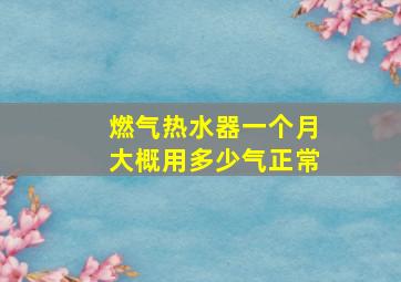 燃气热水器一个月大概用多少气正常