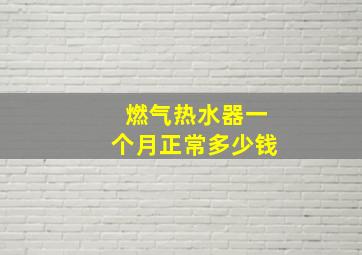 燃气热水器一个月正常多少钱