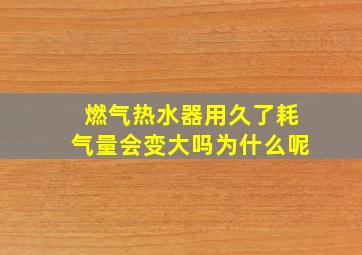 燃气热水器用久了耗气量会变大吗为什么呢