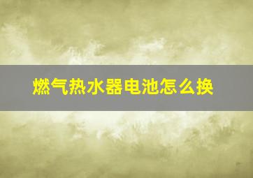 燃气热水器电池怎么换