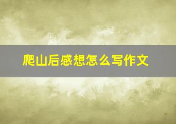 爬山后感想怎么写作文