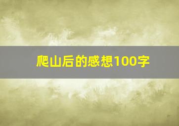 爬山后的感想100字