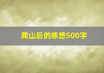 爬山后的感想500字