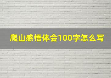 爬山感悟体会100字怎么写