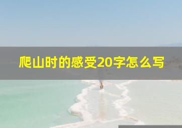 爬山时的感受20字怎么写