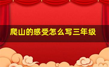 爬山的感受怎么写三年级