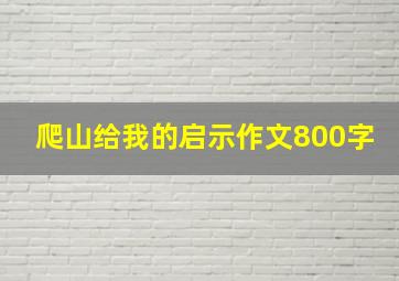 爬山给我的启示作文800字