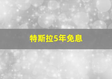 特斯拉5年免息