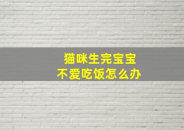 猫咪生完宝宝不爱吃饭怎么办