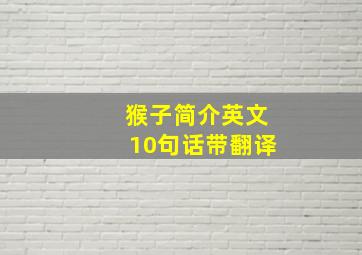 猴子简介英文10句话带翻译