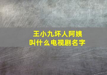 王小九坏人阿姨叫什么电视剧名字