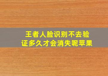 王者人脸识别不去验证多久才会消失呢苹果