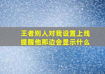 王者别人对我设置上线提醒他那边会显示什么