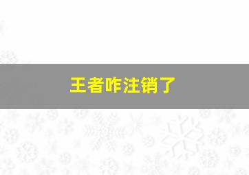 王者咋注销了