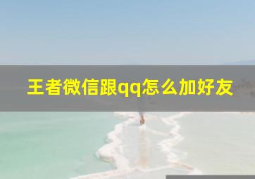 王者微信跟qq怎么加好友