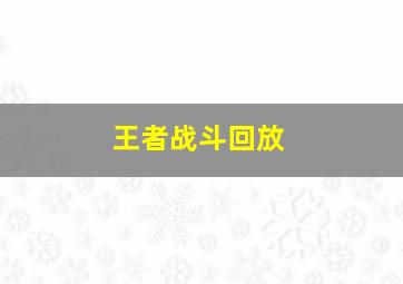 王者战斗回放