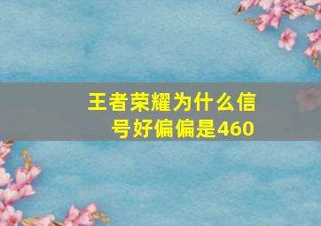 王者荣耀为什么信号好偏偏是460