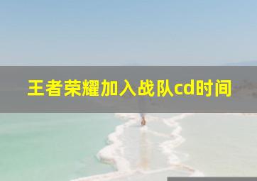 王者荣耀加入战队cd时间