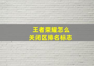 王者荣耀怎么关闭区排名标志