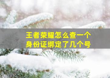 王者荣耀怎么查一个身份证绑定了几个号