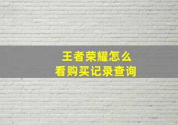 王者荣耀怎么看购买记录查询