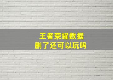 王者荣耀数据删了还可以玩吗