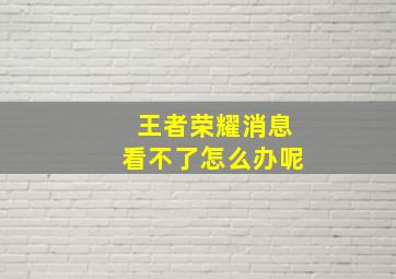 王者荣耀消息看不了怎么办呢