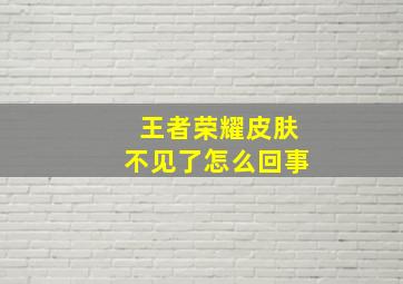 王者荣耀皮肤不见了怎么回事