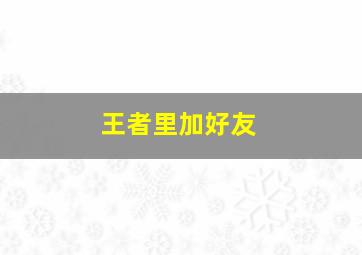 王者里加好友