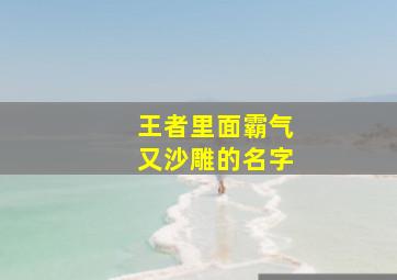 王者里面霸气又沙雕的名字