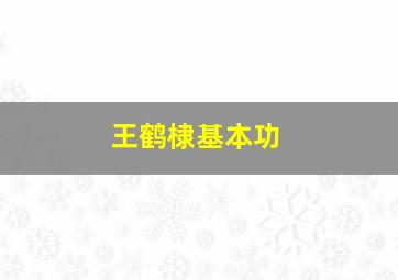 王鹤棣基本功