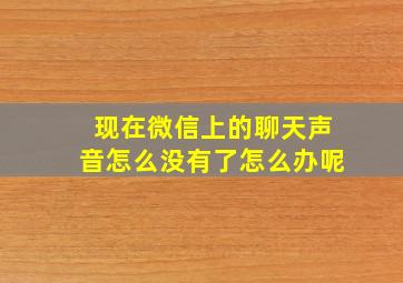 现在微信上的聊天声音怎么没有了怎么办呢